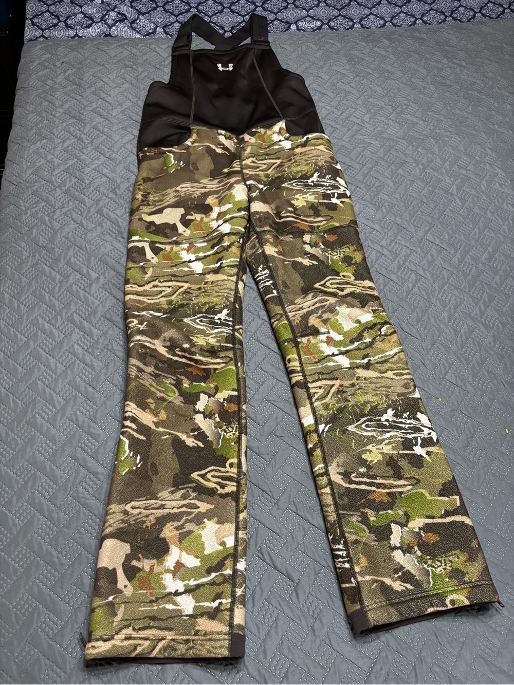Under Armour Camo Bib Overalls in Green, Black & Brown